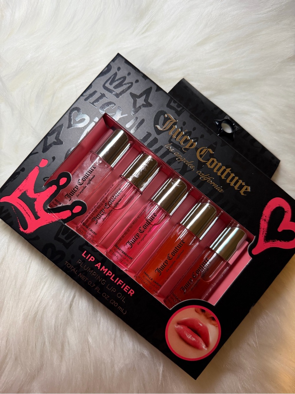 Juicy Couture Lip Amplifier Set — Pink, Coral & Red Glosses